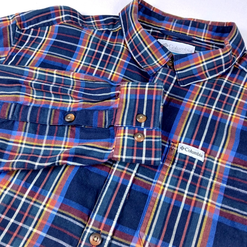 Columbia Men's Shirt XL Button Up Long Sleeve Multi Color Plaid